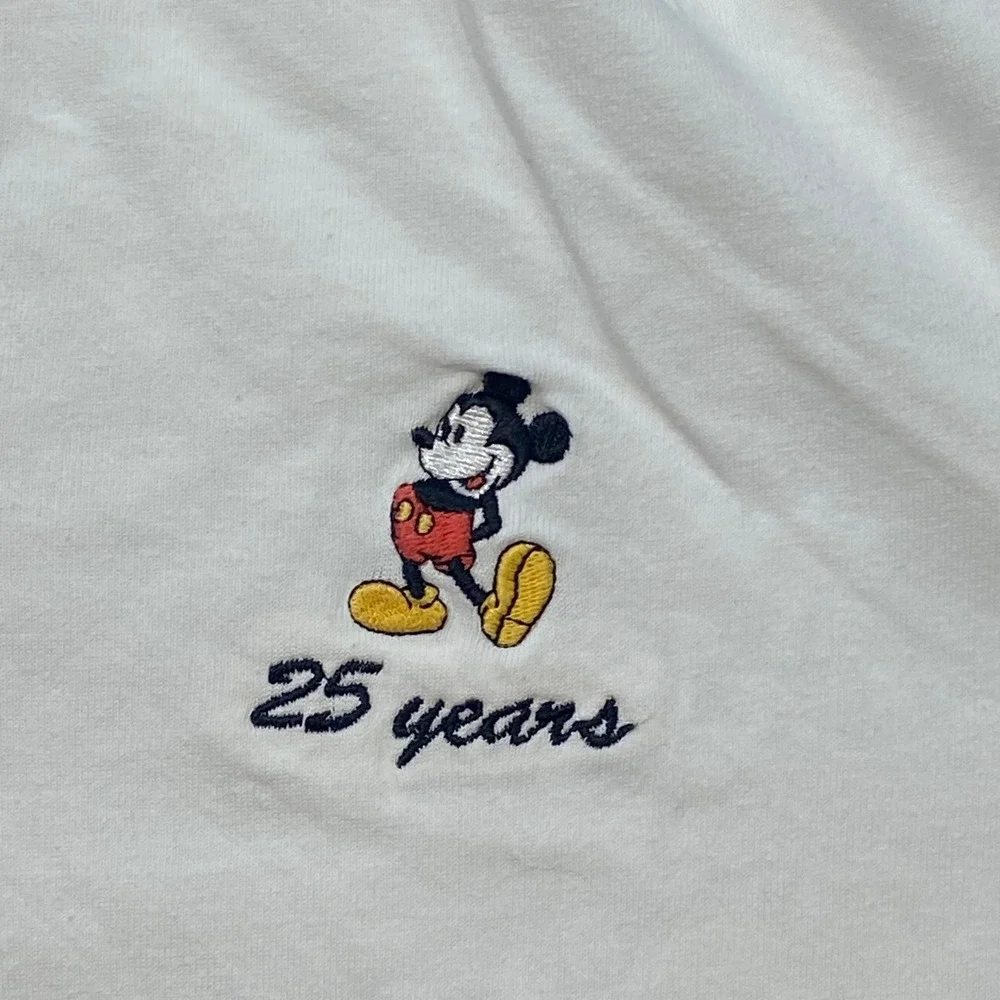 Mickey Inc Vintage 90s Men M Disney World 25 Years Epcot Polo Shirt White Cotton